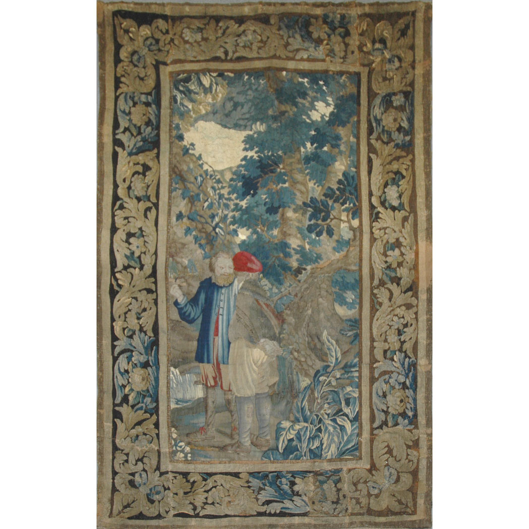 Appraisal: Franco Flemish Tapestry Panel France-Flanders th century Two figures conferring