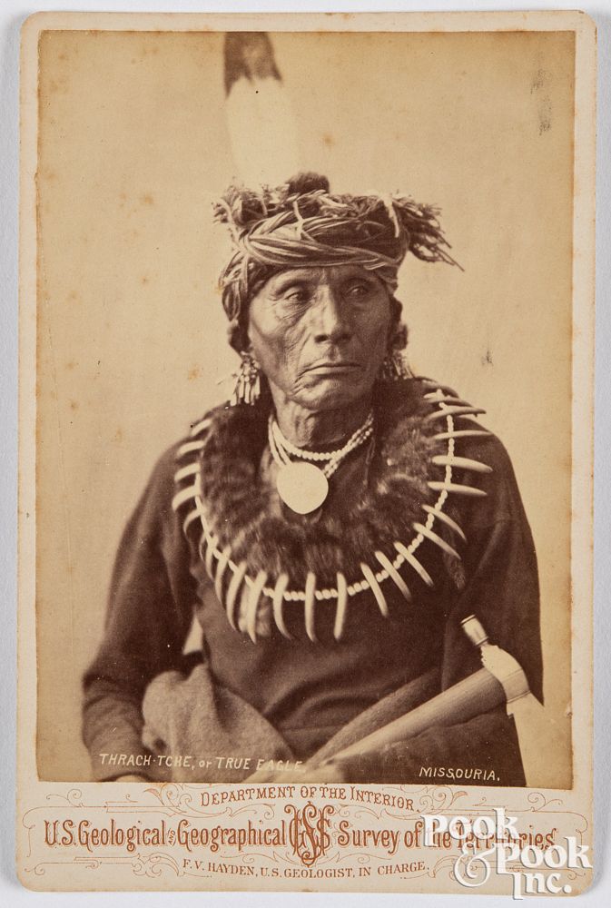 Appraisal: Native American Indian photo True Eagle Native American Indian cabinet