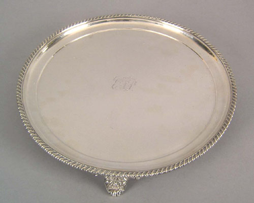 Appraisal: Philadelphia silver salver ca bearing the touch of R W