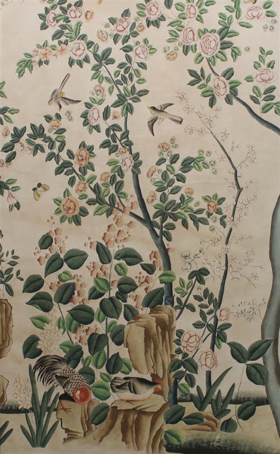 Appraisal: Sale Lot A Painted Wallpaper Panel in the Chinese taste