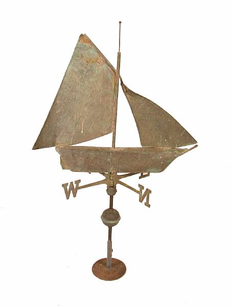 Appraisal: A sail boat weather vane th century height ft in