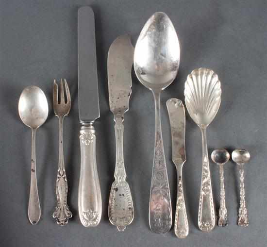 Appraisal: Assorted American sterling silver flatware by Tiffany and other makers