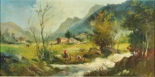 Appraisal: G Chiabert Italian th C Les Putre bucolic scene signed