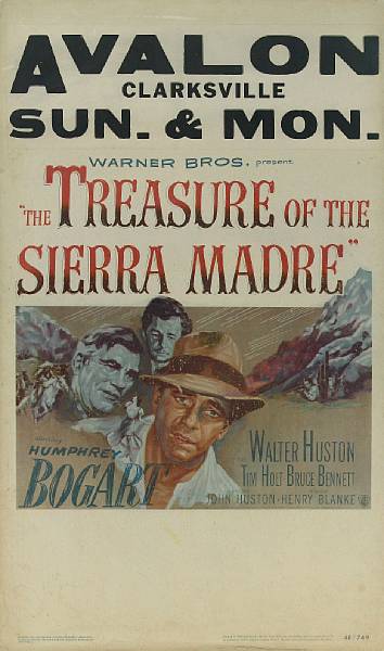 Appraisal: The Treasure of Sierra Madre Warner Bros window card condition