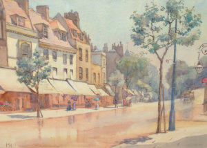 Appraisal: Mary Hill th Century- View of a street in Hampstead