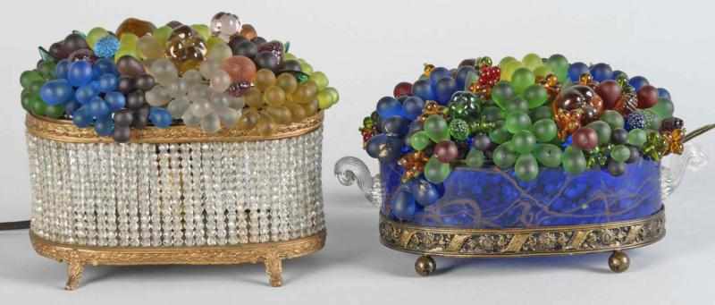 Appraisal: Lot of Czechoslovakian Glass Fruit Lamps Description Both are working