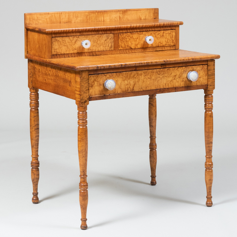 Appraisal: Federal Tiger Maple and Bird's Eye Maple Dressing Table x