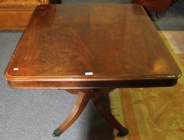 Appraisal: A VICTORIAN MAHOGANY TILT TOP TABLE TOP x on a