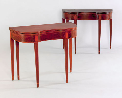 Appraisal: Pair of Baltimore Maryland Hepplewhite mahogany card tables ca each