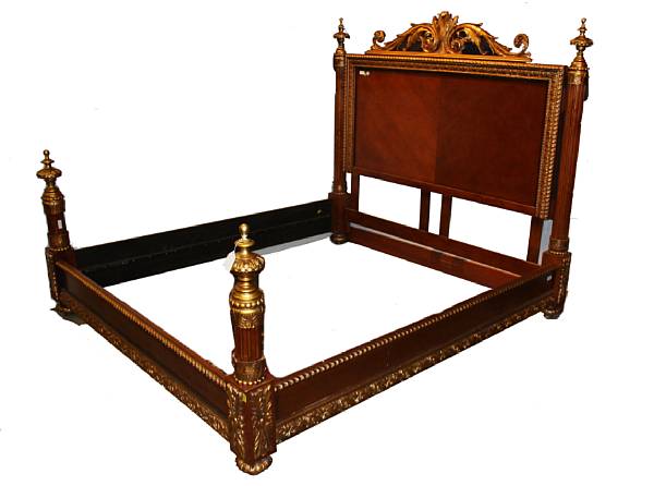 Appraisal: An Italian Neoclassical style parcel gilt bed height ft in