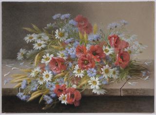 Appraisal: Raoul Maucherat de Longpr French - Poppies Cornflowers Marguerites and