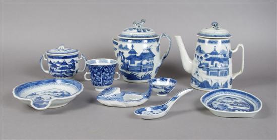 Appraisal: A Group of Nine Porcelain Asian Export Items Height of