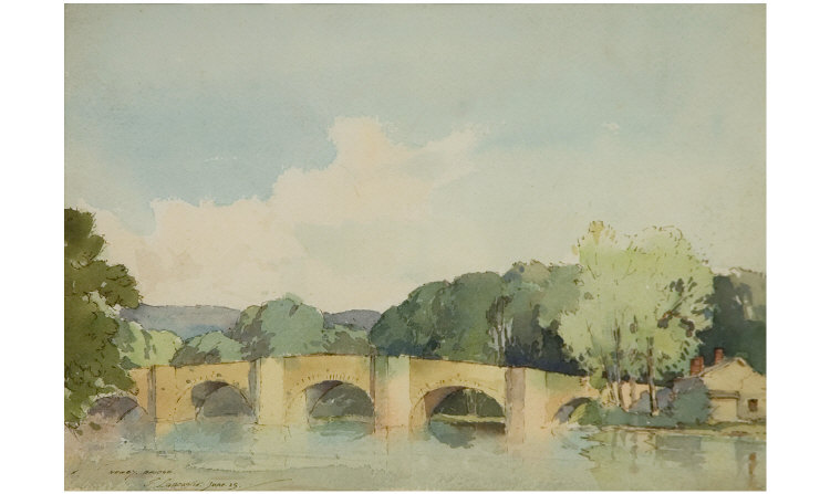 Appraisal: Percy Lancaster - Newby Bridge Lake District Signed watercolour Measures