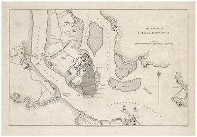 Appraisal: th century map of Charleston S C The Siege of