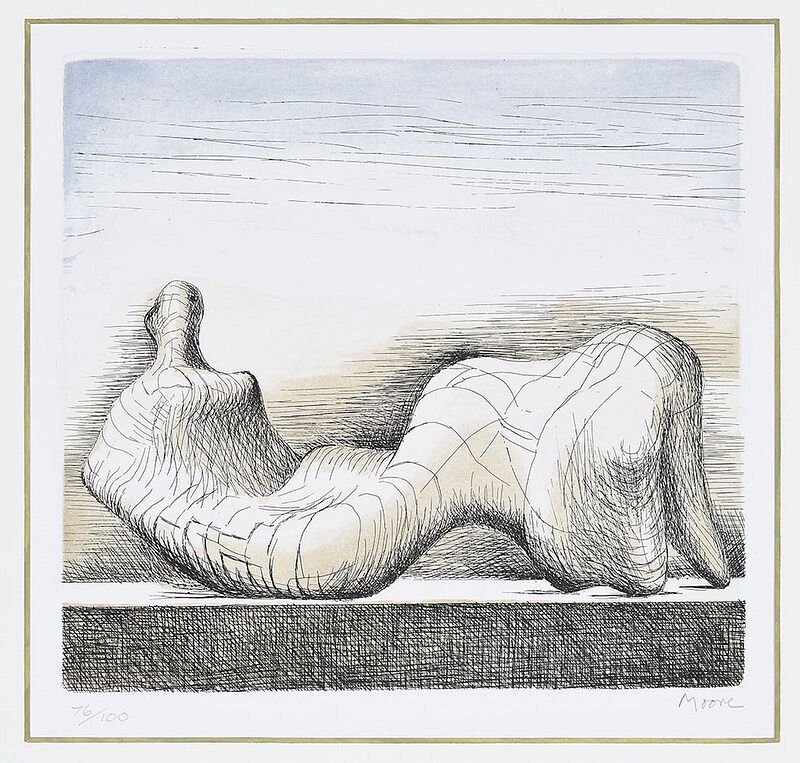 Appraisal: Henry Moore British - Reclining Figure edition signed lower right