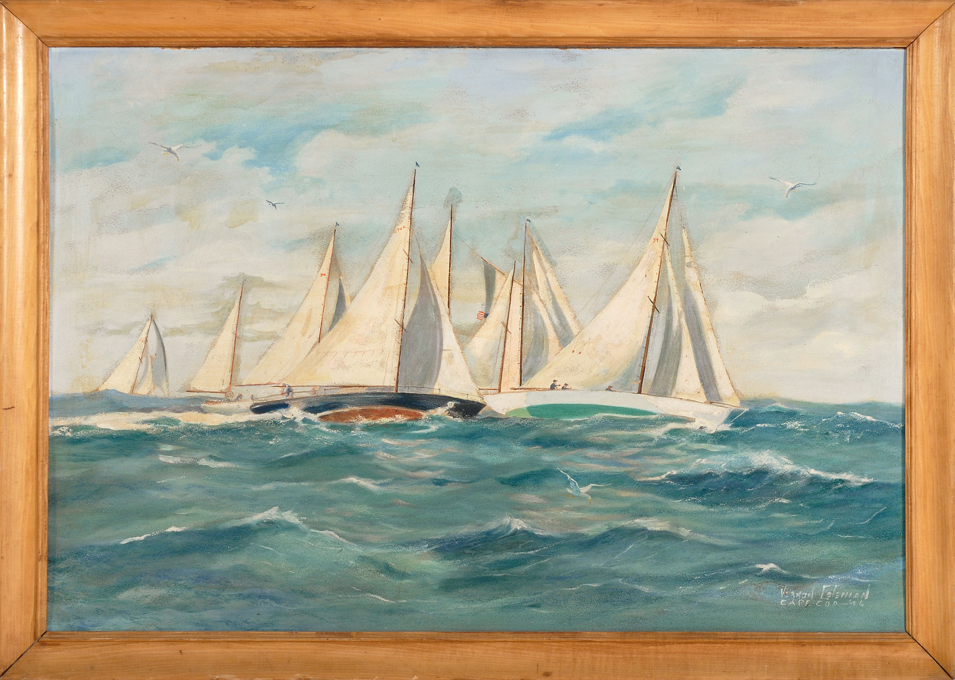 Appraisal: VERNON HERBERT COLEMANCape Cod - Yacht racing Cape Cod Signed