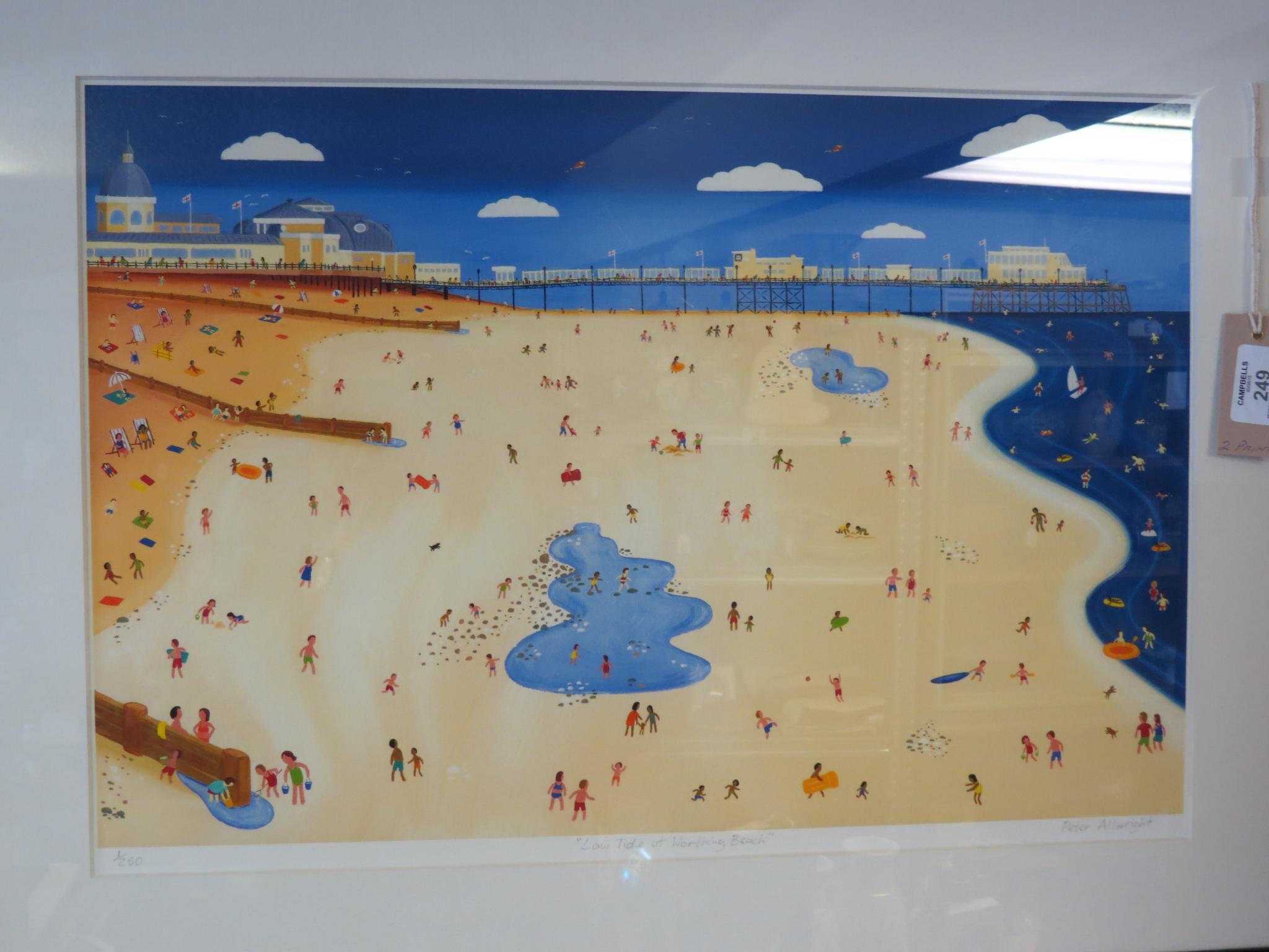 Appraisal: Two framed colour prints Worthing signed by artist Peter Allwright