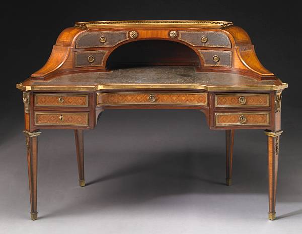 Appraisal: A Louis XVI style gilt bronze mounted parquetry and kingwood