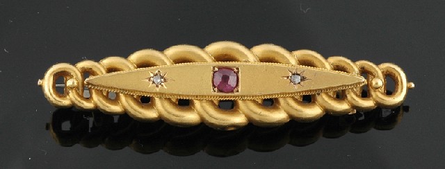 Appraisal: A COLLECTION OF VICTORIAN JEWELLERY Comprising a ct gold ruby