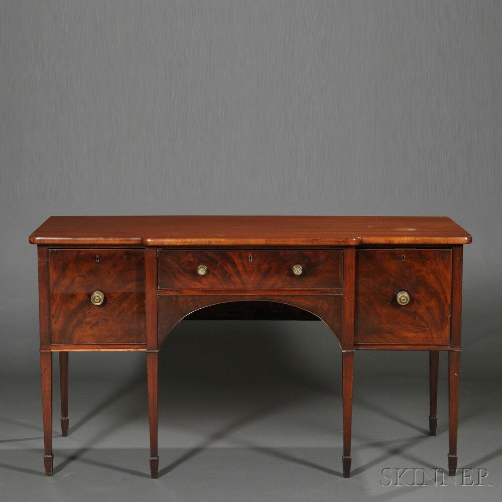 Appraisal: George III Mahogany-veneered Sideboard late th early th century case