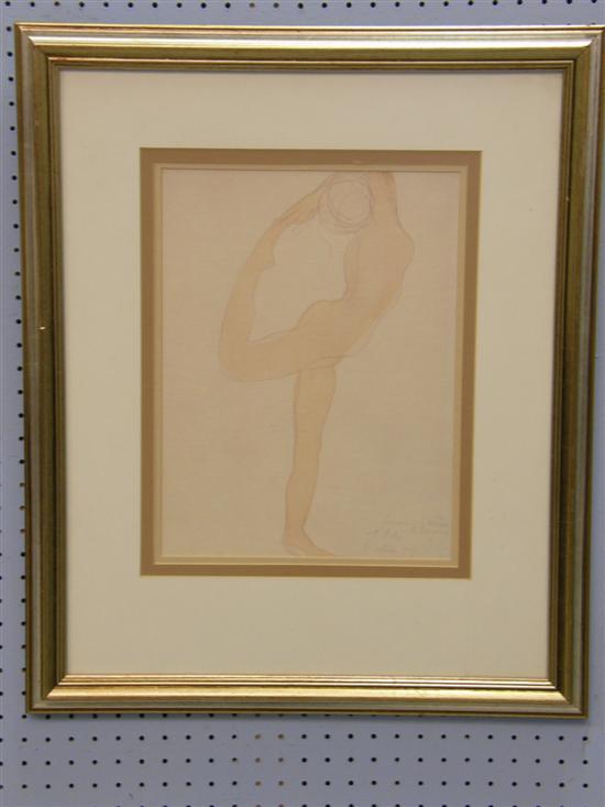 Appraisal: Pencil and watercolour study of a dancer indistinctly signed and