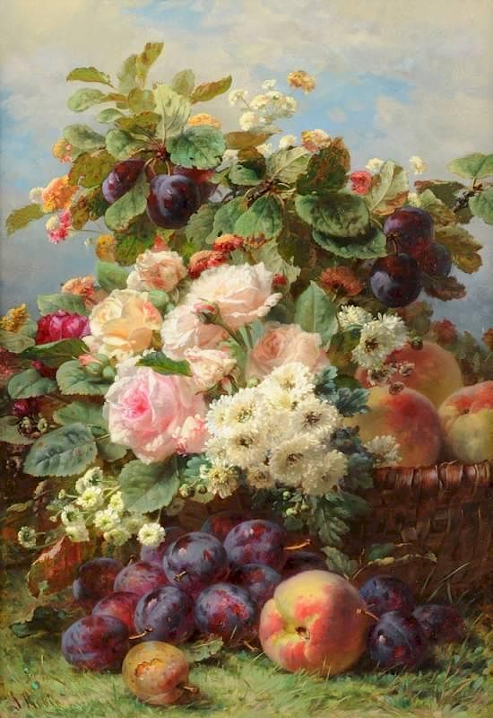 Appraisal: JEAN BAPTISTE ROBIE Belgian - A PAINTING Summer Still Life