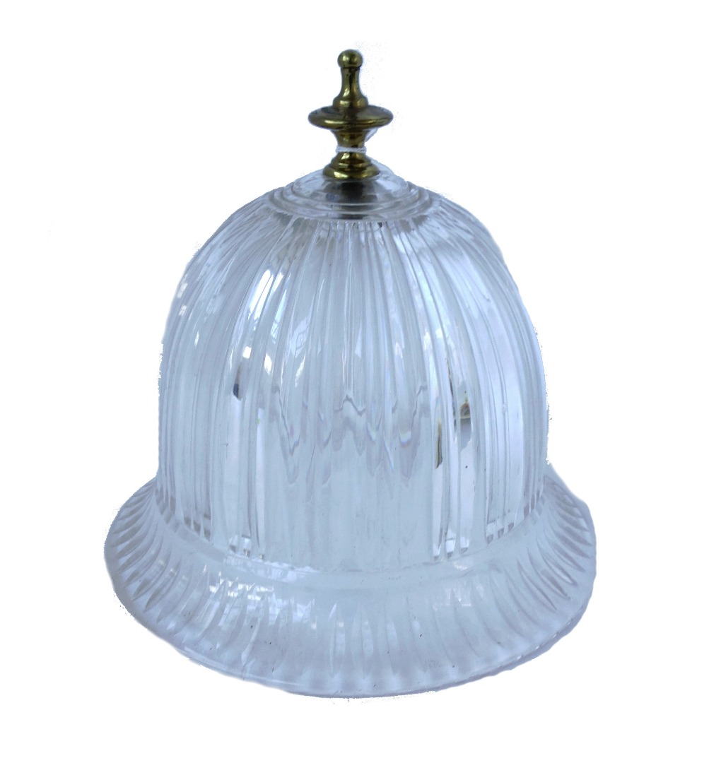 Appraisal: A cut glass ceiling light of domed fluted form with