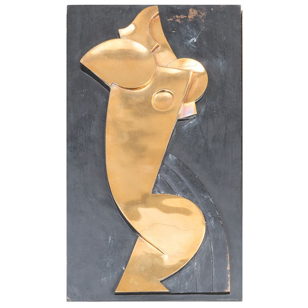 Appraisal: Christian Berg - Dasande Figur Dancing Figure Bronze plaque signed