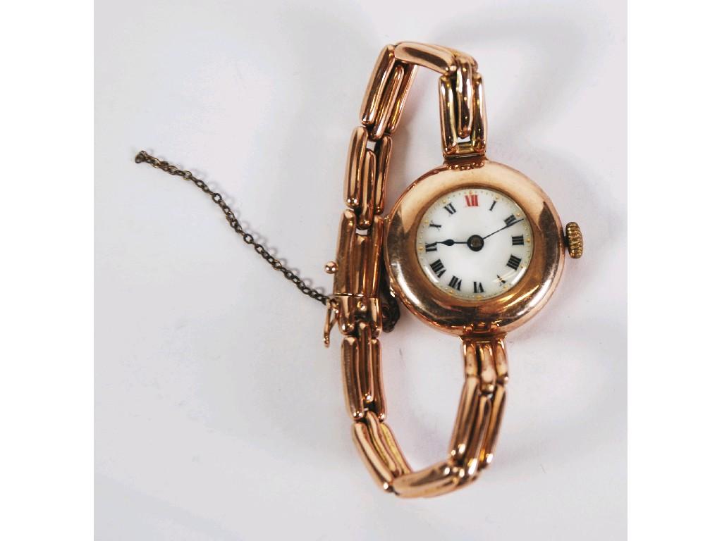 Appraisal: A PRE-WAR CT GOLD CASED LADY'S WRIST WATCH on ct