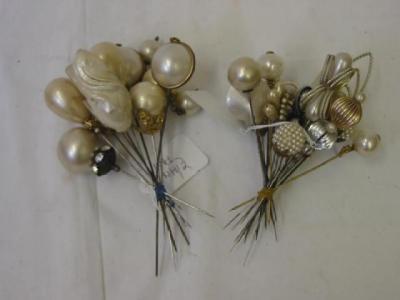 Appraisal: TWENTY NINE FAUX MOTHER OF PEARL HAT PINS many with