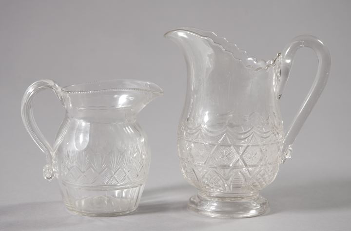 Appraisal: Two Glass Pitchers one a fine and rare Bakewell Page