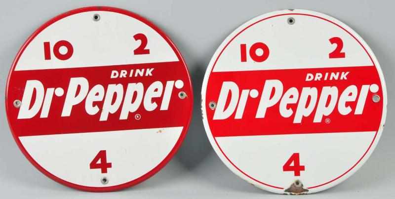 Appraisal: Lot of Porcelain Dr Pepper Signs Description Circa s One