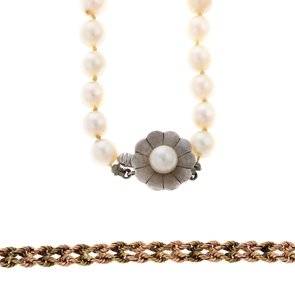 Appraisal: A Strand of Pearls K Rope Bracelet strand of pearl