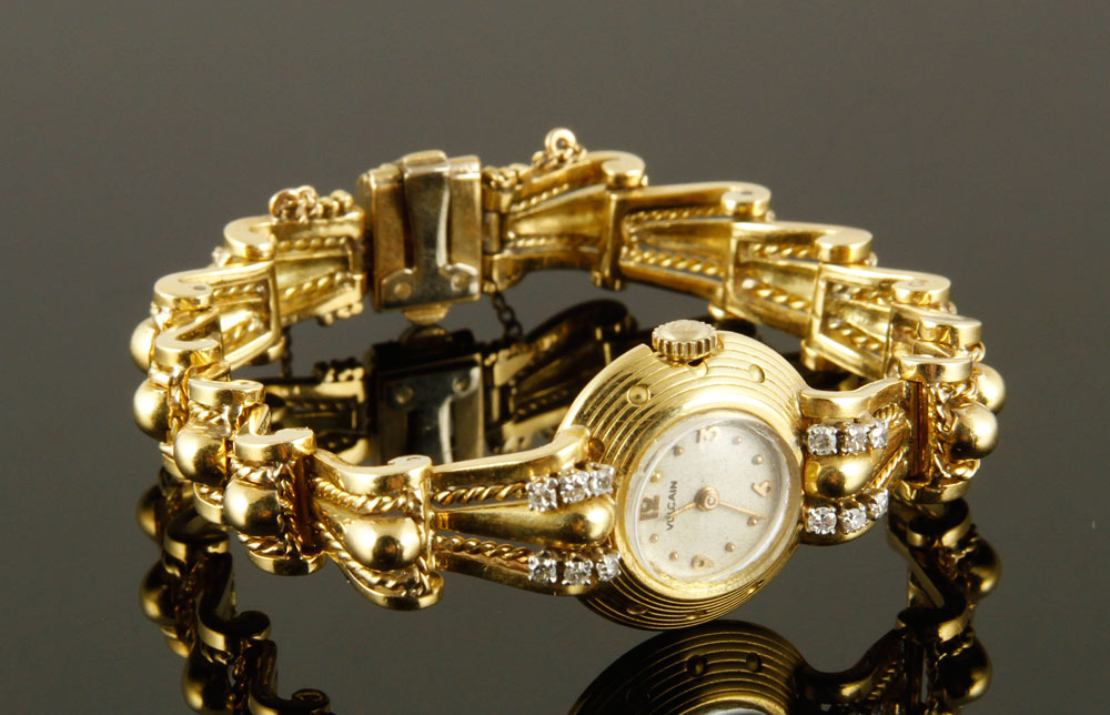 Appraisal: - Ladies K Gold and Diamond Watch Ladies K yellow