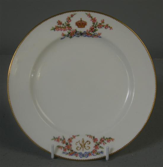 Appraisal: th century Minton's dinner plate probably from the Balmoral estate