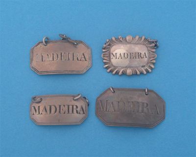 Appraisal: Four 'MADEIRA' labels including three various canted and reeded examples