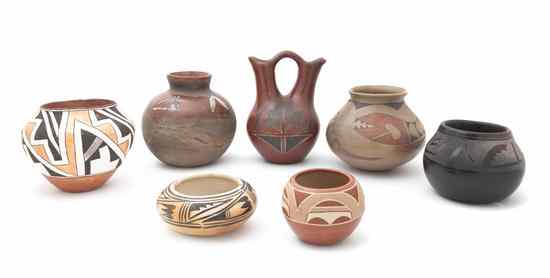 Appraisal: A Collection of Seven Southwestern Pueblo Pottery Blackware and Redware