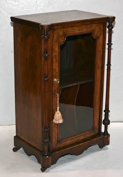 Appraisal: A Victorian inlaid walnut music cabinet second half th century