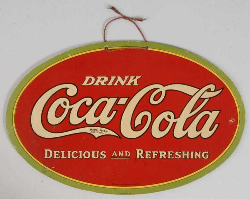 Appraisal: Cardboard Coca-Cola -Sided Cutout Description Difficult piece to find Retains