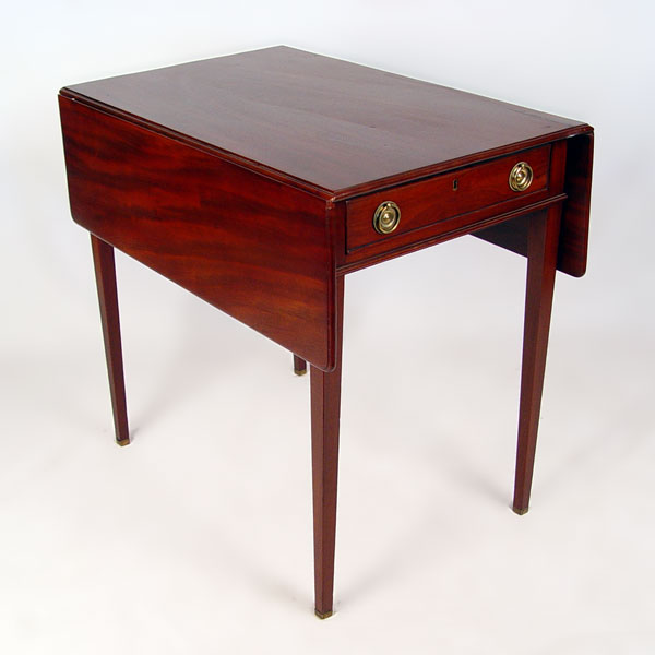 Appraisal: TH C MAHOGANY PEMBROKE TABLE board top one drawer drop