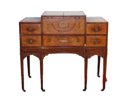 Appraisal: A George III satinwood and rosewood crossbanded dressing table of