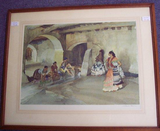 Appraisal: Sir William Russell FlintInterior with Five Girlsartist's proof lithograph cm