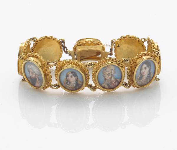 Appraisal: An Indian portrait bracelet and a Jules J rgensen lady's