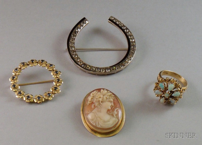 Appraisal: Small Group of Estate Jewelry including a kt gold and