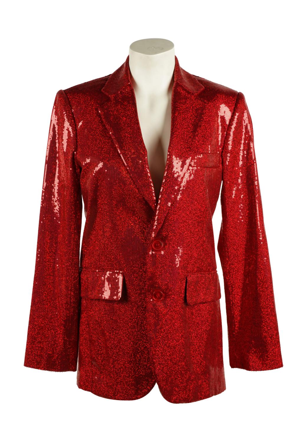 Appraisal: CAROL CHANNING RED SEQUIN BLAZERno label inches wide across tops