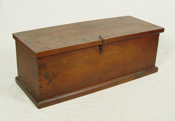 Appraisal: th C BLANKET CHEST Extra large dove tail construction protruding