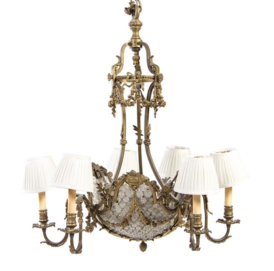 Appraisal: Sale Lot A Neoclassical Gilt Metal Six-Light Chandelier having a