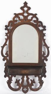 Appraisal: Victorian walnut mirror with a small lift lid compartment ''