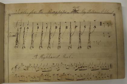 Appraisal: vol Music Manuscript Cleland William Tunes for the Bagpipe N