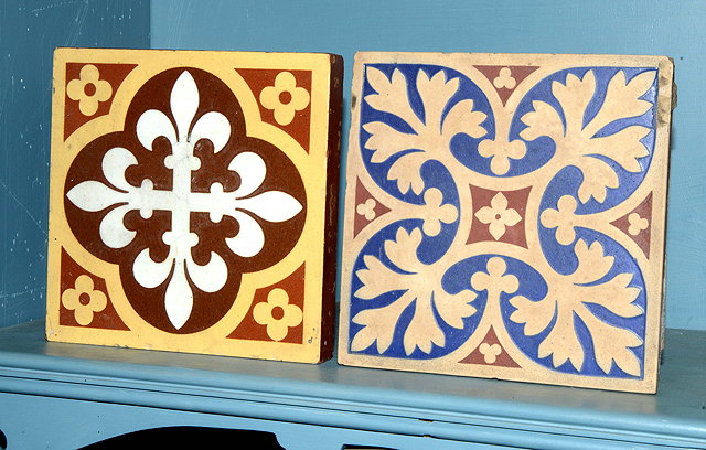 Appraisal: A VICTORIAN PUGIN STYLE ENCAUSTIC TILE by Minton square together